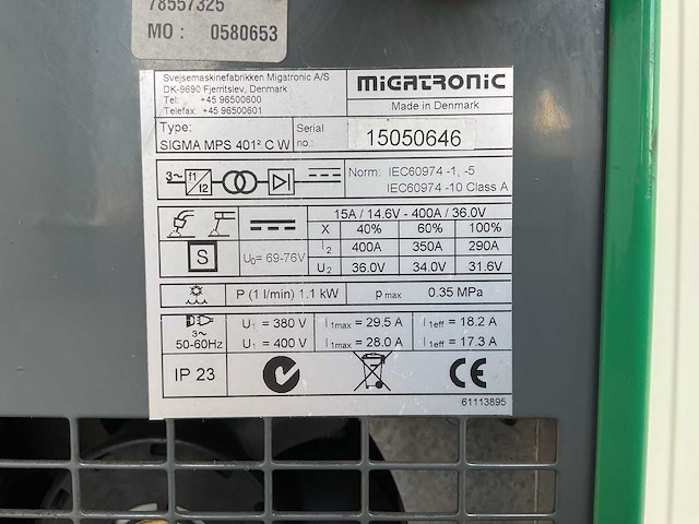 2015 migatronic sigma mps 401 c w lasapparaat - afbeelding 5 van  13