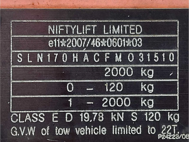 2015 niftylift nifty 170 hac hoogwerker aanhangwagen - afbeelding 22 van  25