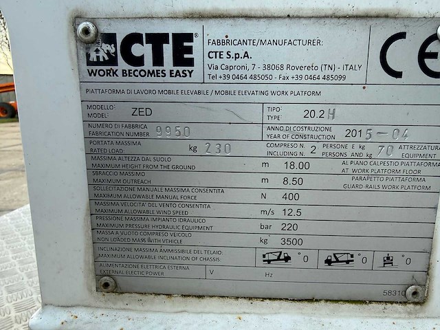 2015 nissan cabstar nt400 autohoogwerker - afbeelding 15 van  15