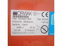 2015 orwak 3620 afvalpers / kartonpers verticale balenpers - afbeelding 10 van  10