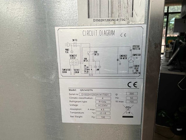 2015 pelican gn1410tn dubbeldeurs rvs koelkast - afbeelding 9 van  9