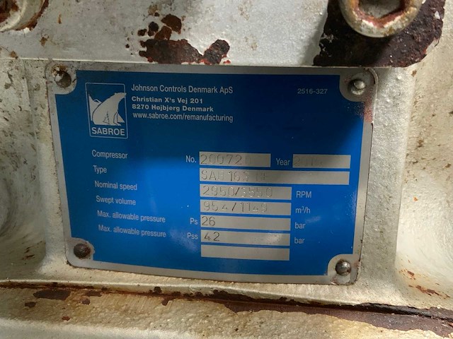 2015 sabroe sab 163 hf compressor unit met unisab besturing - afbeelding 9 van  11