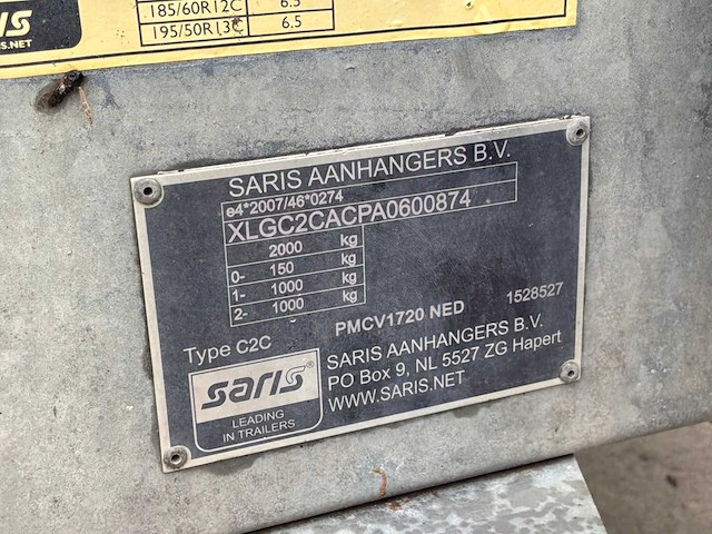 2015 saris c2000 c2c aanhangwagen - afbeelding 9 van  17