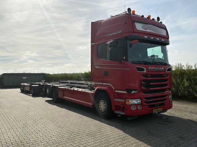 2015 scania r450 container vrachtwagen met kiepende aanhanger - afbeelding 22 van  56