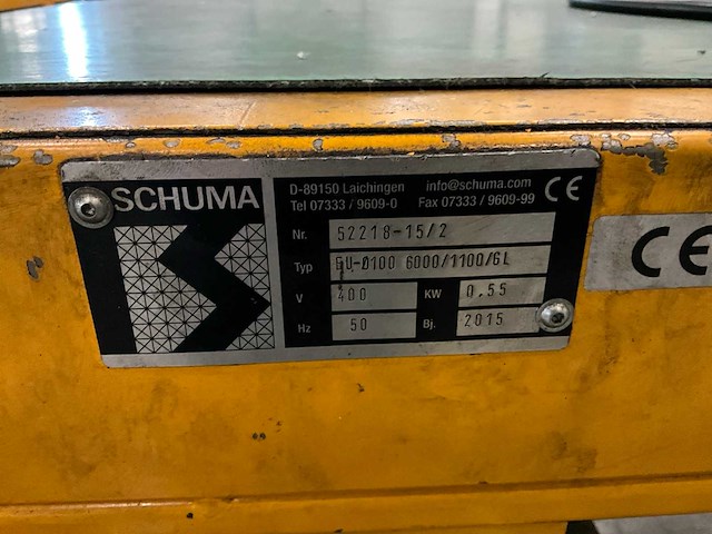 2015 schuma eu-ø100 6000/1100/gl transportband - afbeelding 3 van  11