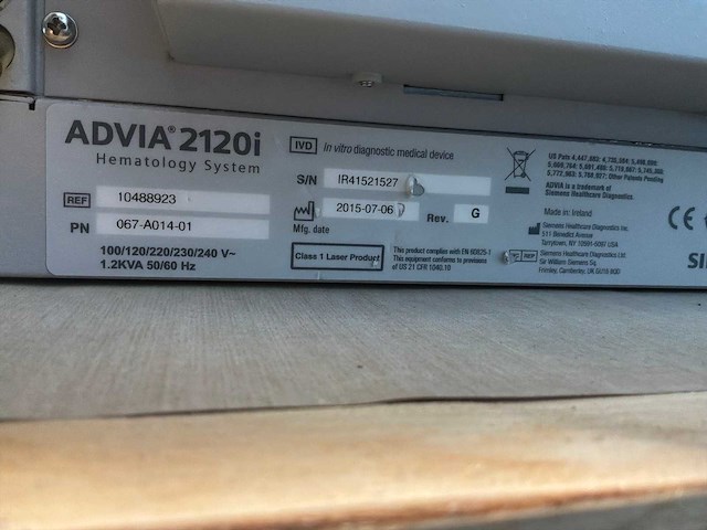 2015 siemens advia 2120i hermatologie - afbeelding 7 van  15