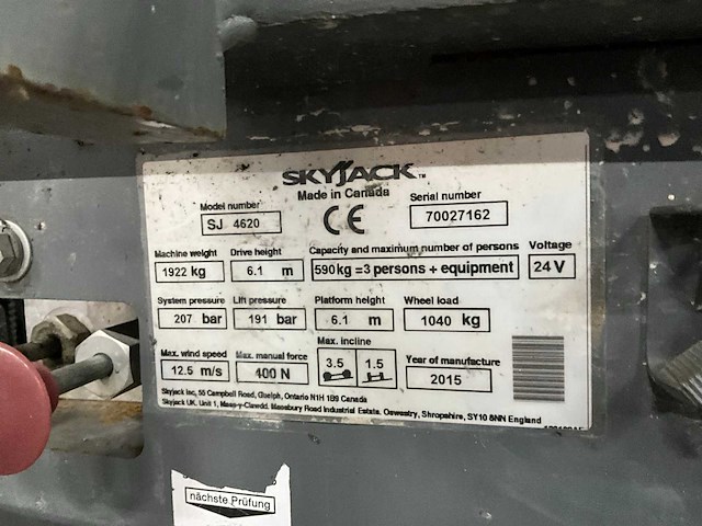 2015 skyjack sj 4620 hoogwerker - afbeelding 9 van  9