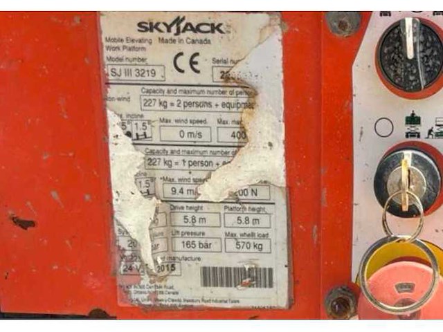 2015 skyjack sj iii 3219 hoogwerker - afbeelding 13 van  21