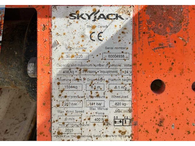 2015 skyjack sj iii 3220 hoogwerker - afbeelding 17 van  24