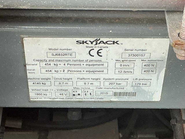 2015 skyjack sj6832rte schaar hoogwerker ruw terrein - afbeelding 27 van  30