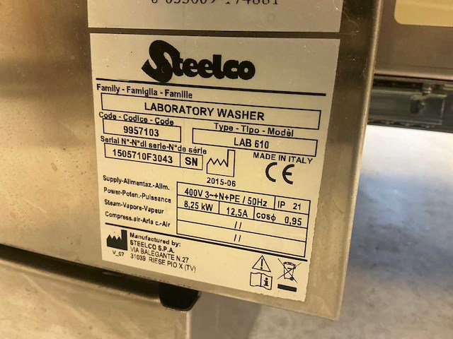 2015 steelco lab610 wasmachine - afbeelding 5 van  18