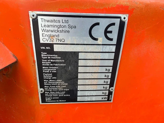 2015 thwaites mach 580 4x4 wieldumper met hydraulisch draaibare kiepbak - afbeelding 7 van  23