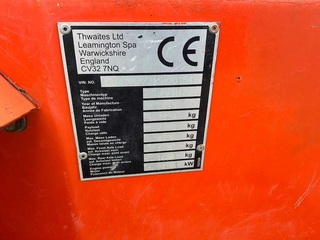 2015 thwaites mach4477 4x4 wieldumper met hydraulisch draaibare kiepbak - afbeelding 6 van  24