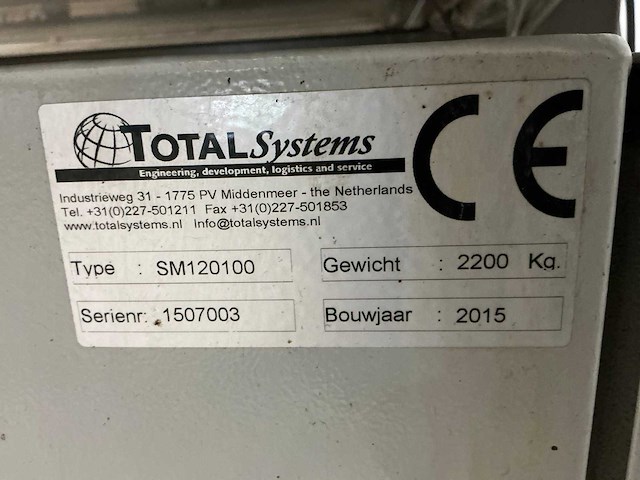 2015 total systems sm120100 schuimmachine - afbeelding 8 van  16