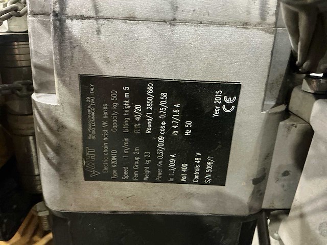 2015 vht bc335t05 zwenkkraaninstallatie met kettingtakel (500 kg) - afbeelding 13 van  14