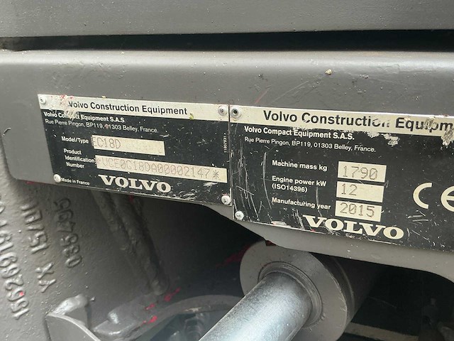2015 volvo ec-18d minigraafmachine - afbeelding 26 van  26