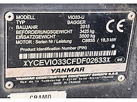 2015 yanmar vio33-u midi graafmachine binnendraaier - afbeelding 23 van  29