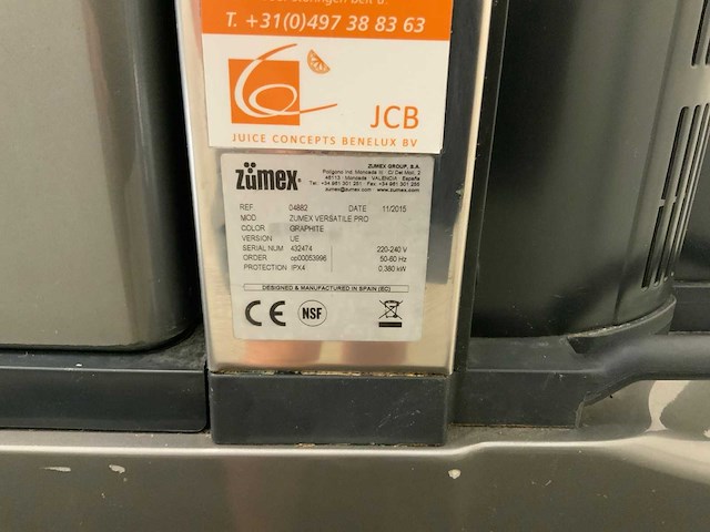2015 zumex sinaasappelpers machine - afbeelding 7 van  15