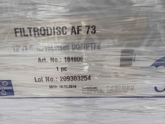 2016 - filtrox ag - filtrodisc af 73 - filters - afbeelding 2 van  3