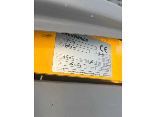 2016 - jungheinrich - efg320 - forklift trucks - afbeelding 9 van  9