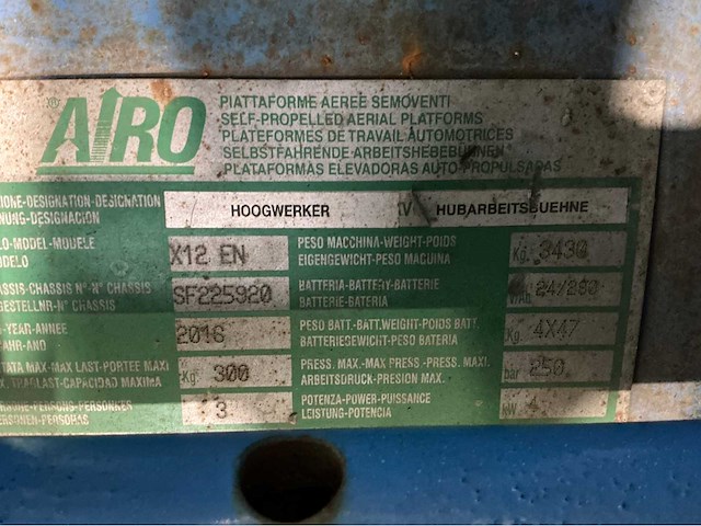 2016 airo x12 en hoogwerker - afbeelding 11 van  20