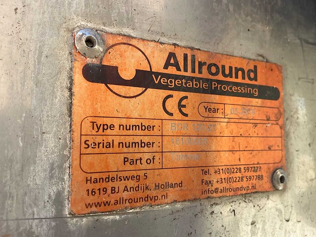 2016 allround vegetable processing bdr 120-21 lappendroger - viltdroger - oppervlakte droger - afbeelding 17 van  23