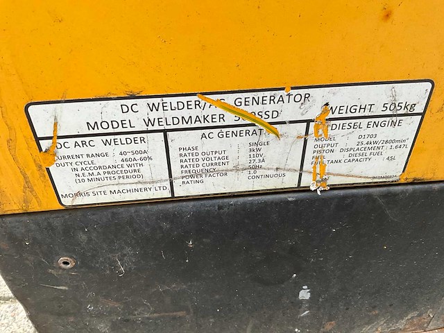 2016 arc gen weldmaker 500ssd lasdiesel - afbeelding 9 van  9