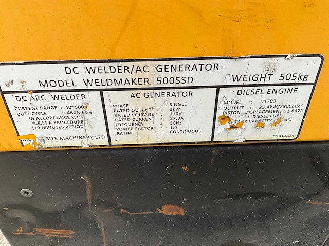 2016 arc gen weldmaker 500ssd lasdiesel - afbeelding 9 van  9