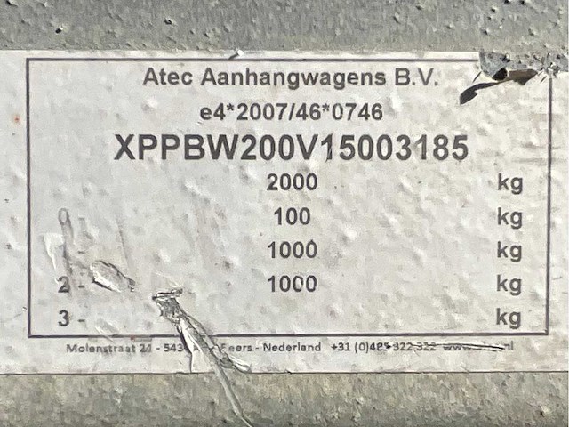 2016 atec eb2 2-1 dubbelas aanhangwagen - afbeelding 11 van  19