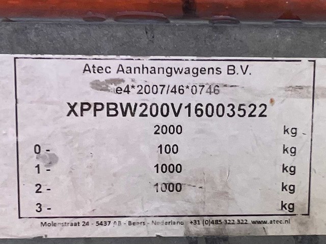 2016 atec eb2 2-1 dubbelas aanhangwagen - afbeelding 11 van  19