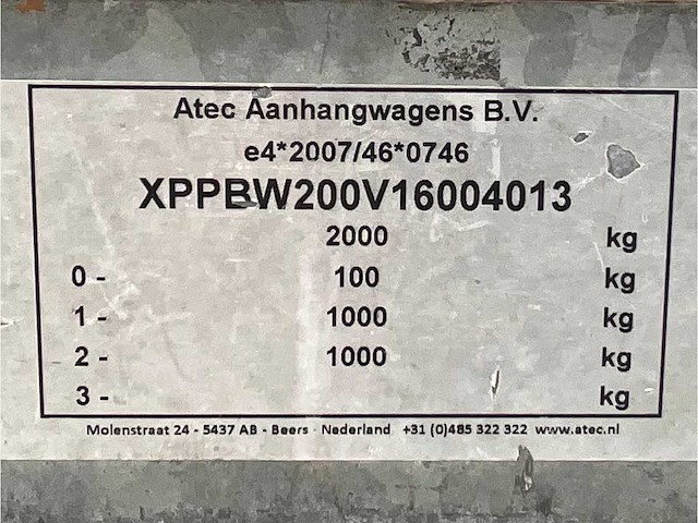 2016 atec eb2 2-1 dubbelas aanhangwagen - afbeelding 15 van  22