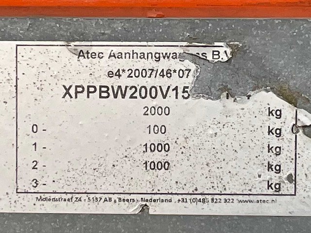 2016 atec eb2 2-1 dubbelas aanhangwagen - afbeelding 13 van  20