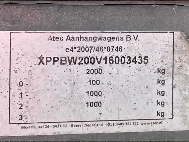 2016 atec eb2 2-1 dubbelas aanhangwagen - afbeelding 9 van  17