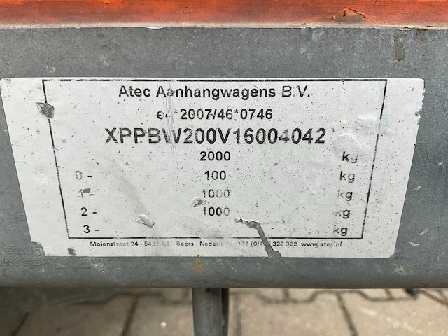 2016 atec eb2 2-1 dubbelas aanhangwagen - afbeelding 7 van  15