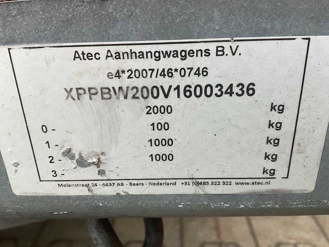 2016 atec eb2 2-1 dubbelas aanhangwagen - afbeelding 11 van  19