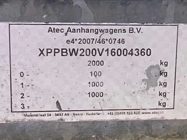 2016 atec eb2 2-1 dubbelas aanhangwagen - afbeelding 13 van  20
