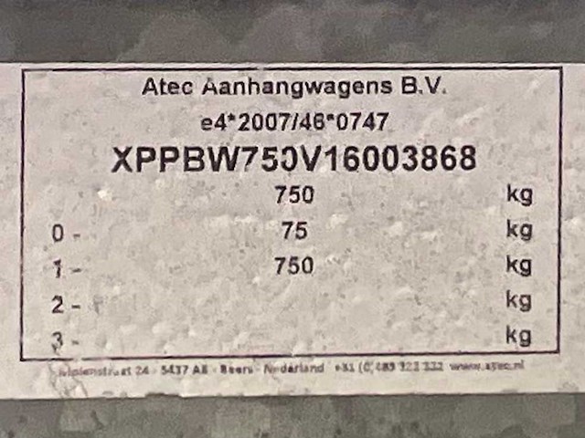 2016 atec eo1300 aanhangwagen - afbeelding 8 van  16