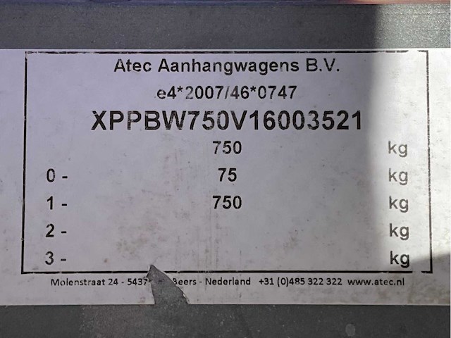2016 atec eo1300 aanhangwagen - afbeelding 7 van  15