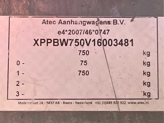 2016 atec eo1300 aanhangwagen - afbeelding 7 van  15