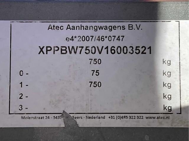 2016 atec eo1300 aanhangwagen - afbeelding 7 van  15