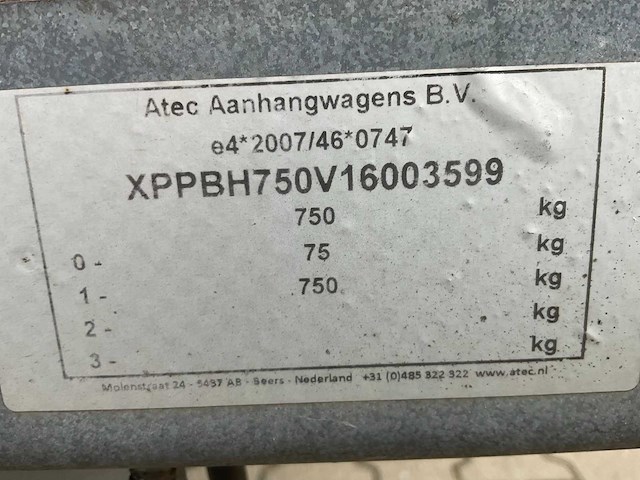 2016 atec eo1300 huifaanhangwagen - afbeelding 5 van  13