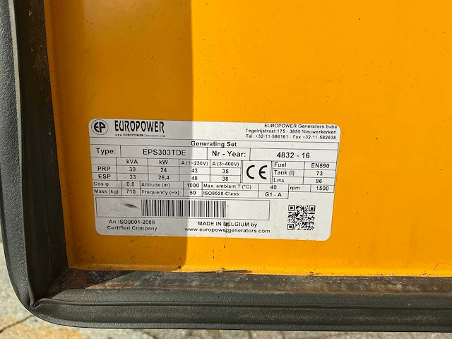 2016 atlas copco eps303tde stroomgenerator - afbeelding 15 van  22