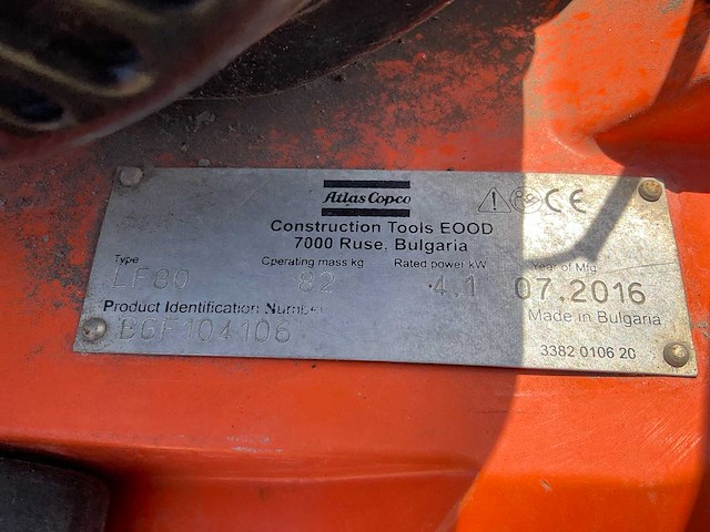 2016 atlas copco lf80 trilplaat - afbeelding 8 van  8