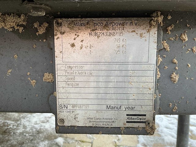 2016 atlas copco xas57 compressor aanhangwagen - afbeelding 5 van  13