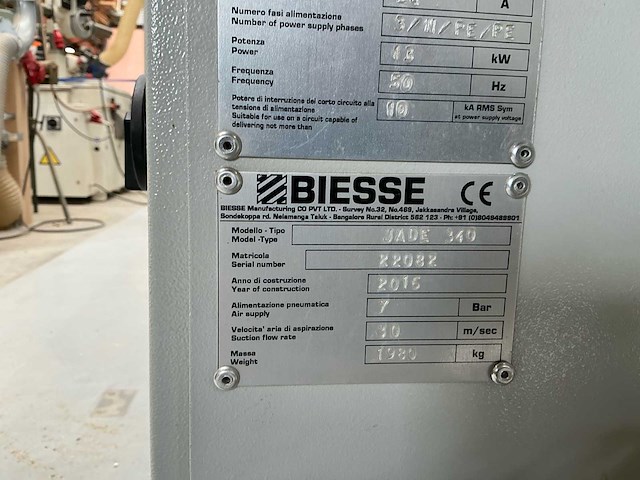 2016 biesse jade 340 halfautomatische kantenaanlijmmachine - afbeelding 11 van  43