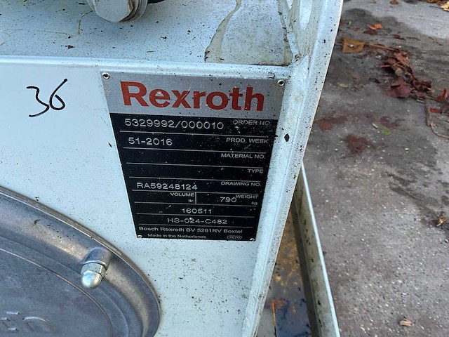 2016 bosch / rexroth hs-024-c482 hydraulisch aggregaat - afbeelding 6 van  14