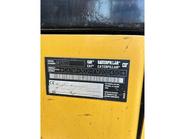 2016 caterpillar mh3022 banden graafmachine - afbeelding 5 van  23
