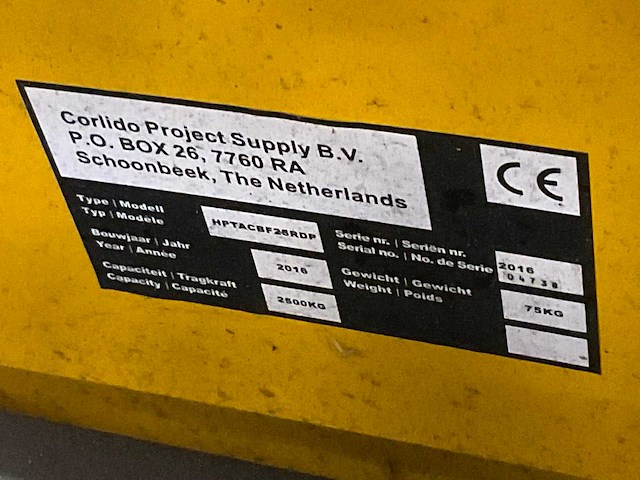 2016 corlido htbacpf25rdb hand hydraulische palletwagen - afbeelding 7 van  7