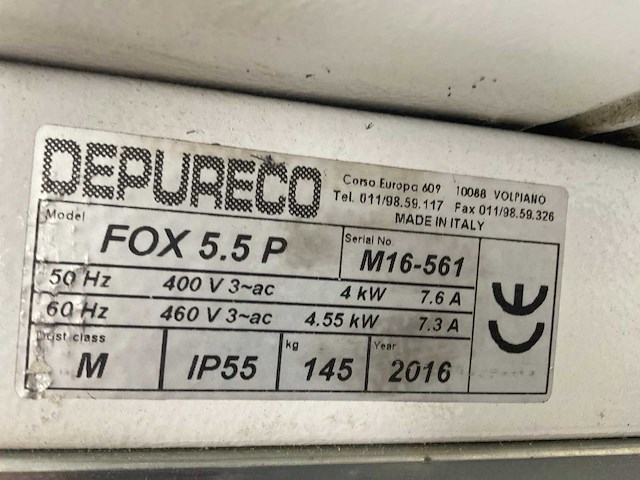2016 depureco fox 5.5p 100 lt verrijdbare industriële stofzuiger - afbeelding 2 van  10