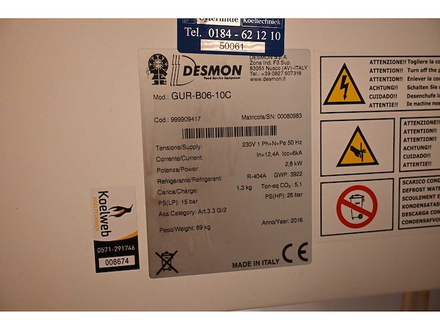 2016 desmon gur-b06-10c stekkerklare vriescel - afbeelding 3 van  11